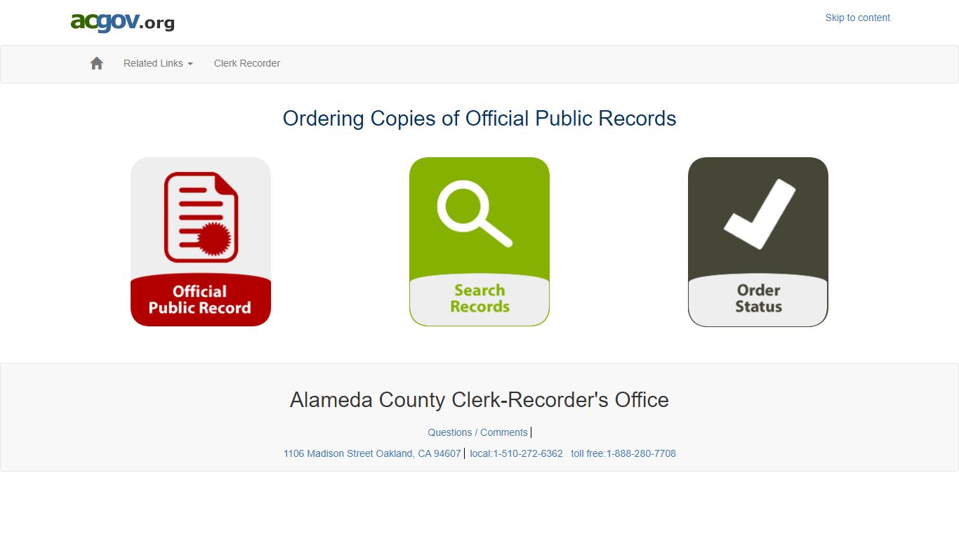 Official Public Records Portal - Alameda County, California